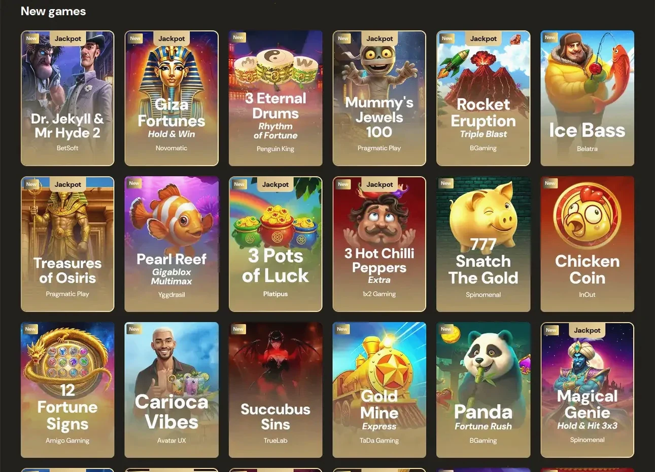 Wyns Casino Bonus und Spiele